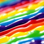 A vibrant abstract background featuring flowing rainbow colors in a creative artistic style.